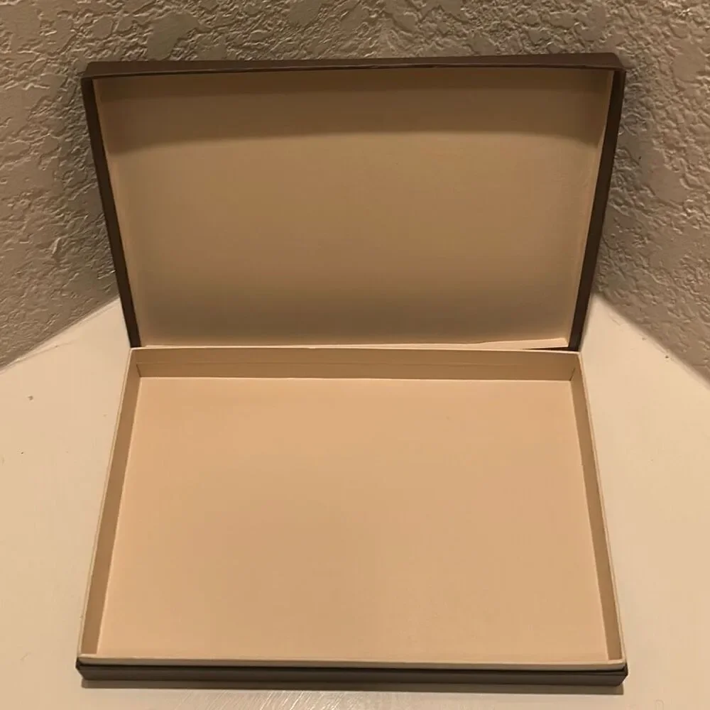 Louis Vuitton Rectangular Gift Box Brown Medium Lid Top Display Storage Luxury